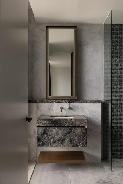 Interior and architectural detail at Salford House, Balwyn by WB Built