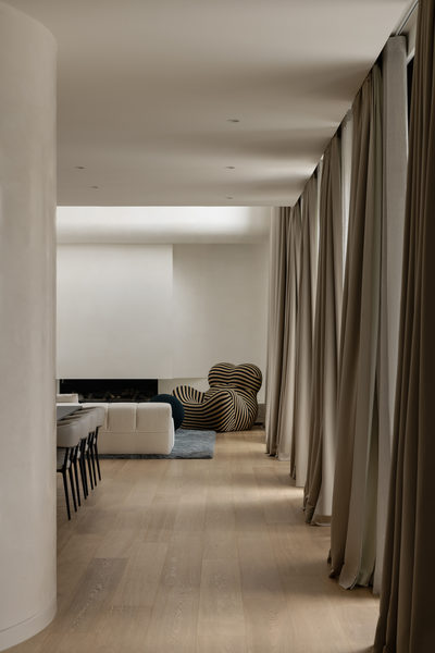 Interior and architectural detail at Salford House, Balwyn by WB Built
