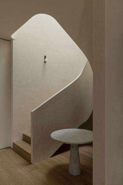 Interior and architectural detail at Salford House, Balwyn by WB Built