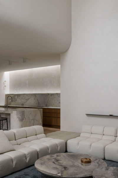 Interior and architectural detail at Salford House, Balwyn by WB Built