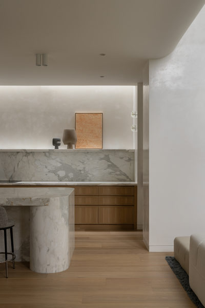 Interior and architectural detail at Salford House, Balwyn by WB Built