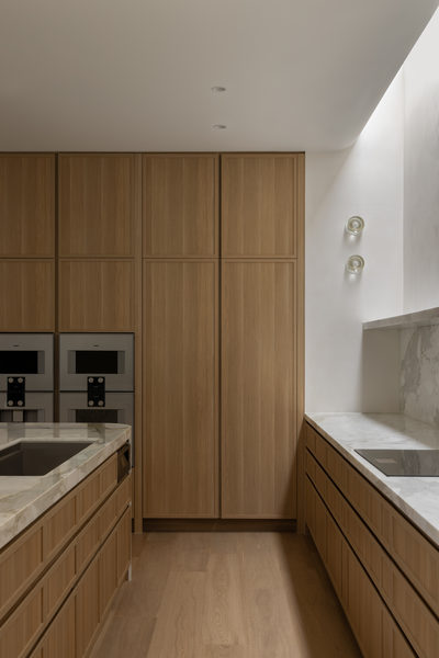 Interior and architectural detail at Salford House, Balwyn by WB Built