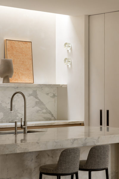 Interior and architectural detail at Salford House, Balwyn by WB Built