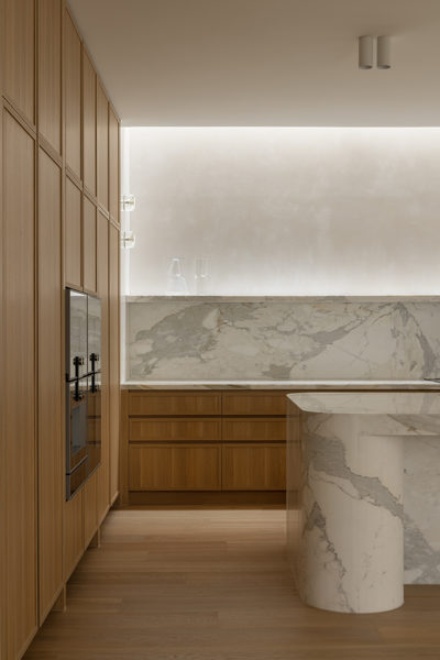 Interior and architectural detail at Salford House, Balwyn by WB Built