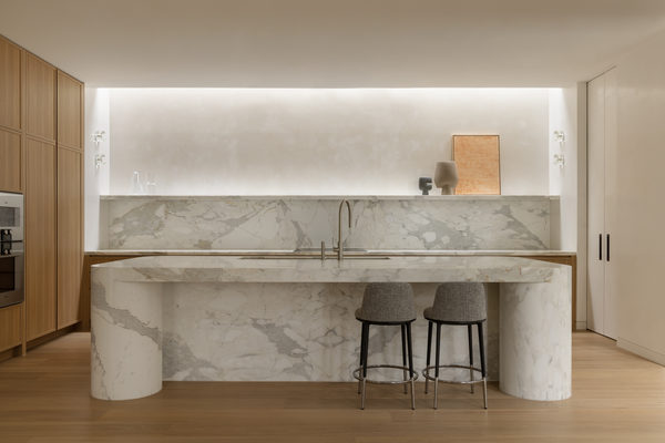 Interior and architectural detail at Salford House, Balwyn by WB Built