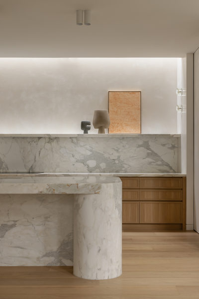 Interior and architectural detail at Salford House, Balwyn by WB Built