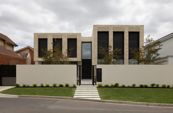 Interior and architectural detail at Salford House, Balwyn by WB Built