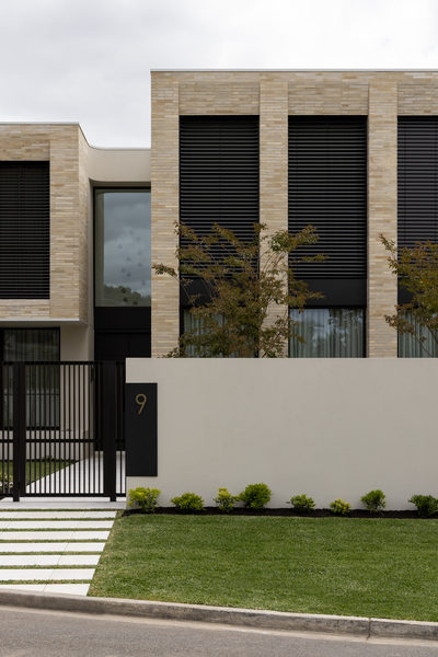 Interior and architectural detail at Salford House, Balwyn by WB Built