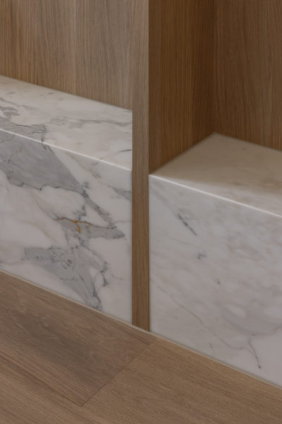Interior and architectural detail at Salford House, Balwyn by WB Built