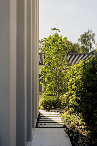 Interior and architectural detail at Salford House, Balwyn by WB Built
