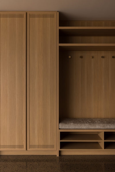 Interior and architectural detail at Salford House, Balwyn by WB Built