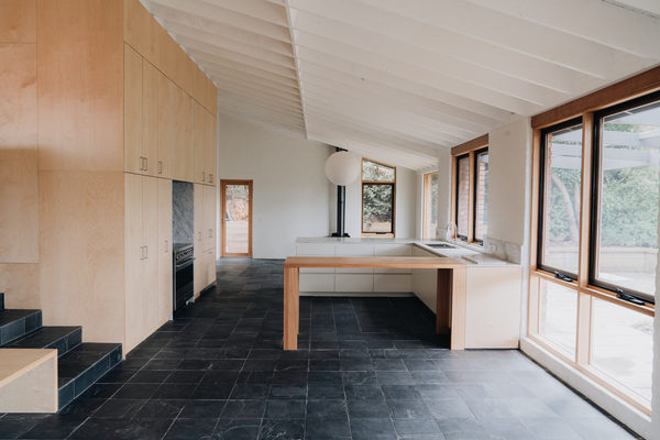 Interior and architectural detail at Silver House, Eltham by WB Built