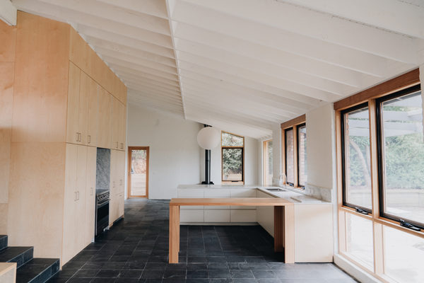 Interior and architectural detail at Silver House, Eltham by WB Built