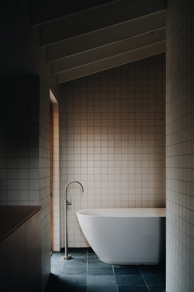 Interior and architectural detail at Silver House, Eltham by WB Built