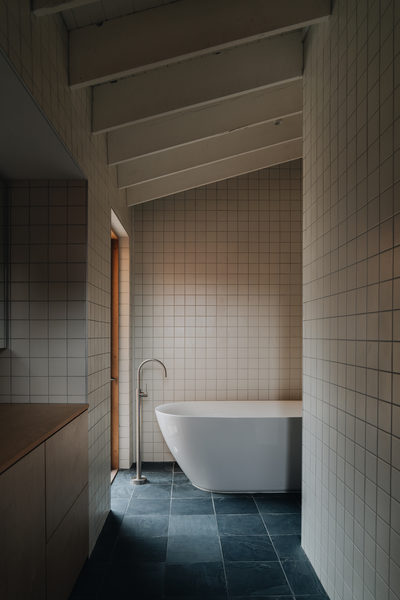 Interior and architectural detail at Silver House, Eltham by WB Built