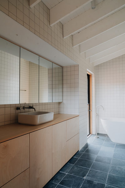 Interior and architectural detail at Silver House, Eltham by WB Built