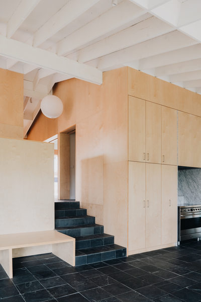 Interior and architectural detail at Silver House, Eltham by WB Built