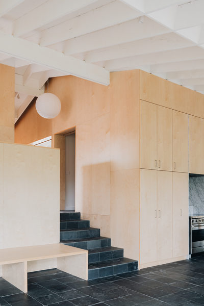 Interior and architectural detail at Silver House, Eltham by WB Built