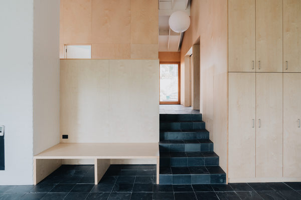 Interior and architectural detail at Silver House, Eltham by WB Built