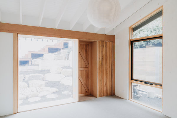 Interior and architectural detail at Silver House, Eltham by WB Built