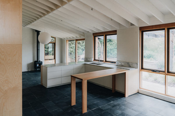 Interior and architectural detail at Silver House, Eltham by WB Built
