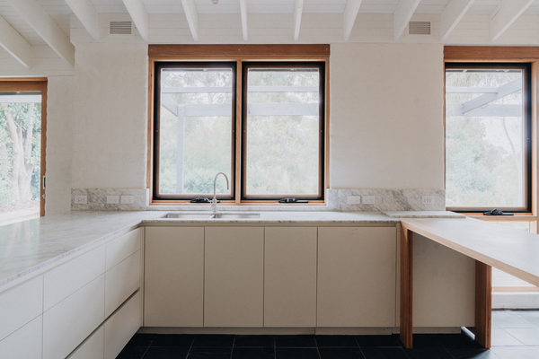 Interior and architectural detail at Silver House, Eltham by WB Built