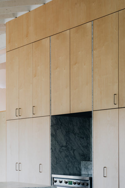 Interior and architectural detail at Silver House, Eltham by WB Built