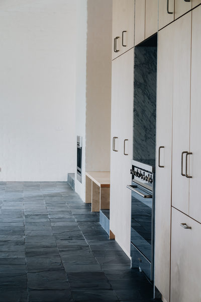 Interior and architectural detail at Silver House, Eltham by WB Built