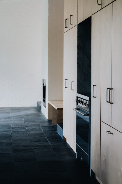 Interior and architectural detail at Silver House, Eltham by WB Built