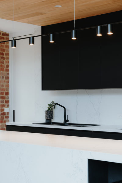 Interior and architectural detail at Sunbury House by WB Built